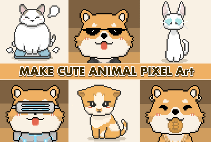 Gig Preview - Make cute animal pixelart