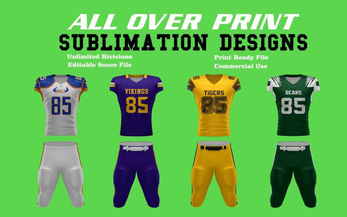 Gig Preview - Design american football kit uniform, jersey, 2d, 3d mockup , and teamwear