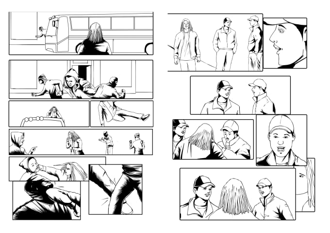 Gig Preview - Create black and white comic illustrations