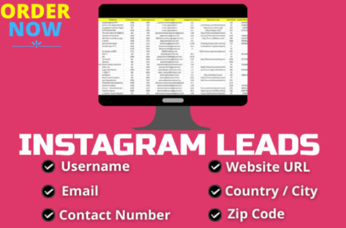 Gig Preview - Find business leads from instagram with details and emails