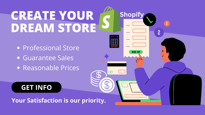 Gig Preview - Create shopify store, shopify dropshipping store