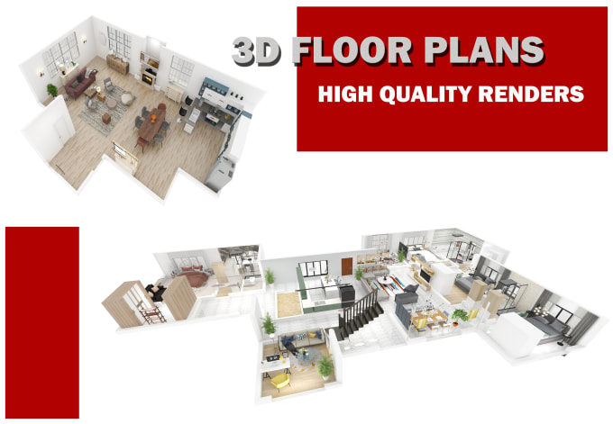 Gig Preview - Create 3d floor plans interior design with renders