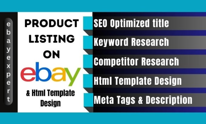 Gig Preview - Do ebay SEO product listing with HTML template design