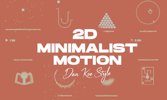 Gig Preview - Edit video like dan koe style in minimalistic motion video graphics for reels