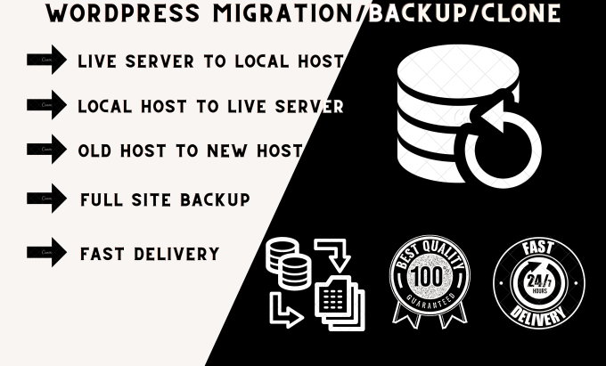 Gig Preview - Migrate, transfer, or backup of your wordpress site