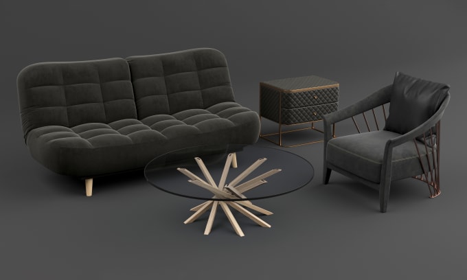 Gig Preview - Create photorealistic furniture 3d model and renders