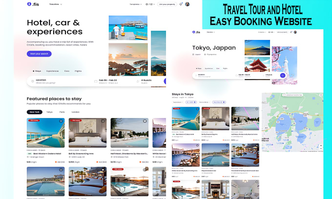 Gig Preview - Create an easy travel tour and hotel booking website