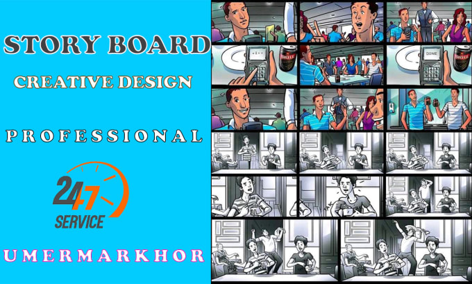 Gig Preview - Be professional storyboard artist for your project