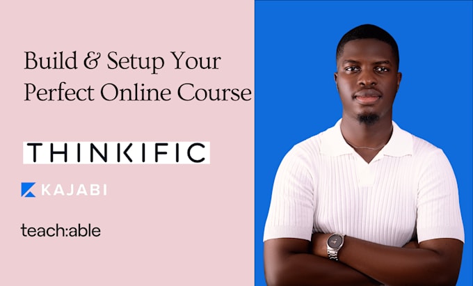 Gig Preview - Be your online course website expert with kajabi online course,thinkific,podia