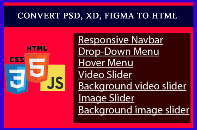 Gig Preview - Do convert PSD to html and front end development