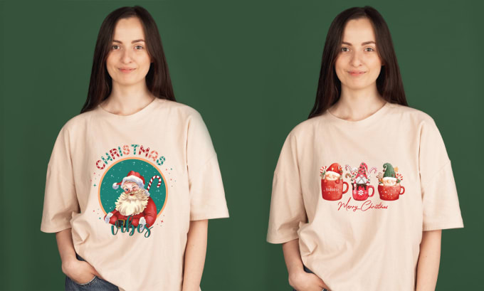 Gig Preview - Create custom t shirt design christmas t shirt design