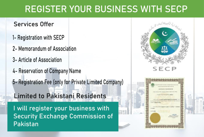 Gig Preview - Register your company with secp