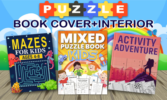 Gig Preview - Create mixed puzzle book cover, interior with activity book for amazon KDP