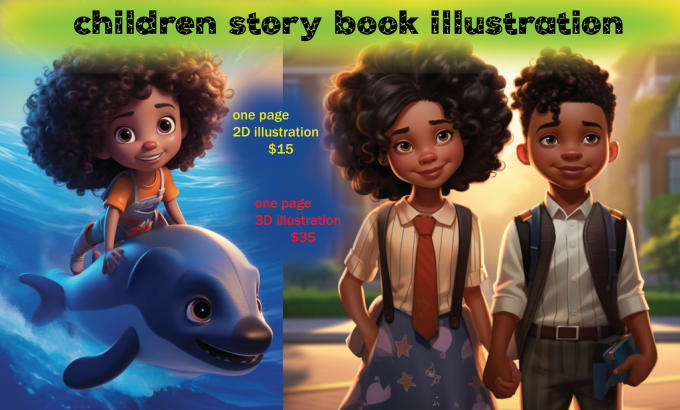 Gig Preview - African american children book illustration and children story book illustration