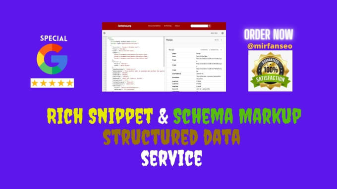 Gig Preview - Setup schema markup and review rich snippet structured data