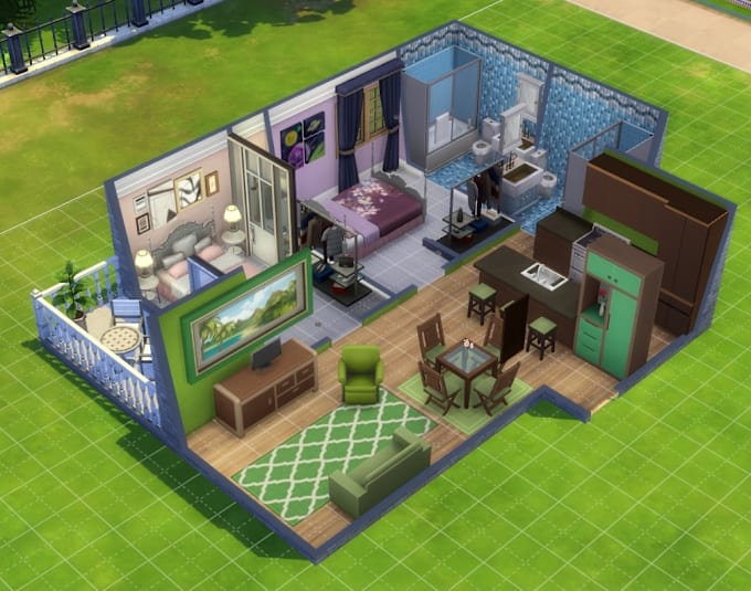 Gig Preview - Create beautiful houses or your real house in sims 4