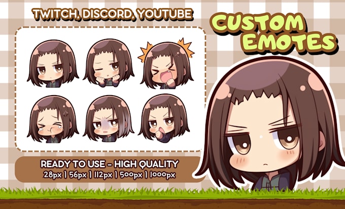 Gig Preview - Create chibi twitch emotes, animated emotes, sub badges, vtuber, stream, discord