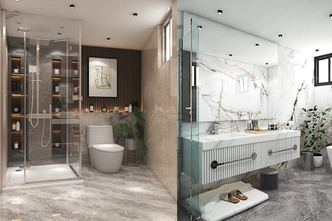 Gig Preview - Produce realistic rendering for your bathrooms