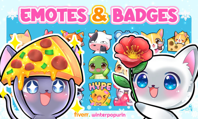 Gig Preview - Draw animal twitch emotes and sub badges in chibi style