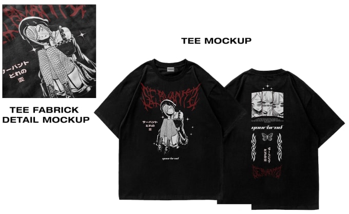 Gig Preview - Design grunge anime,aesthetic streetwear clothing brand