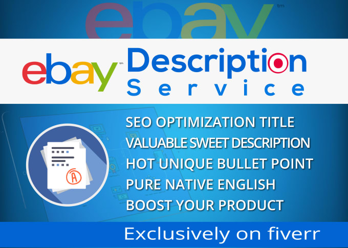 Gig Preview - Do ebay SEO product listing, responsive ebay HTML template