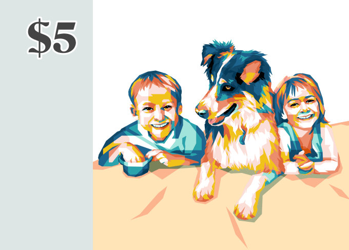 Gig Preview - Draw your favorite pet or human in wpap pop art style