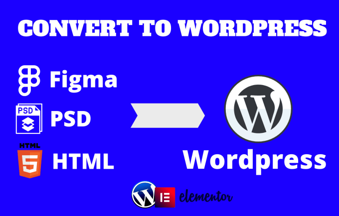 Gig Preview - Convert clone PSD xd UX UI figma HTML to elementor pro wordpress website