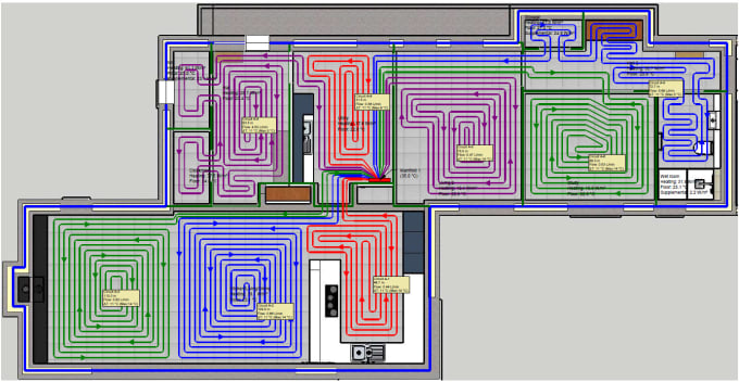 Gig Preview - Do radiant floor heating system  using uponor loopcad