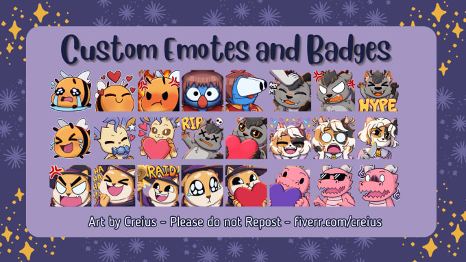 Gig Preview - Draw cute custom emotes and badges for you