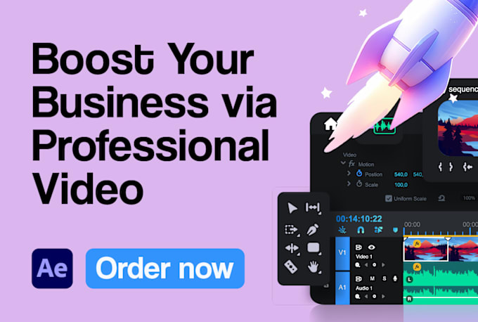 Gig Preview - Do professional after effects video editing, social media ads, logo animations