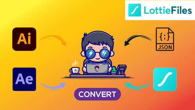 Gig Preview - Convert your animation to json, lottie files