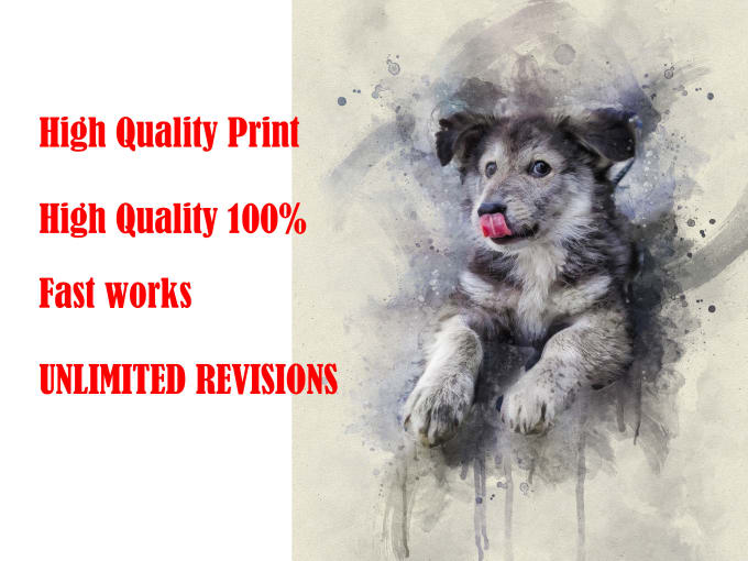 Gig Preview - Draw a watercolor portrait painting of your pet and family