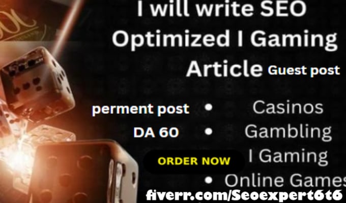 Gig Preview - Publish your article on da 50 gaming site