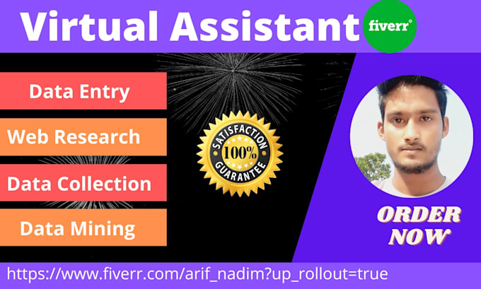 Gig Preview - Be your virtual assistant for data entry, copy paste, web research , and typing