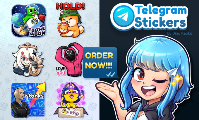 Gig Preview - Draw stickers for telegram and other messengers