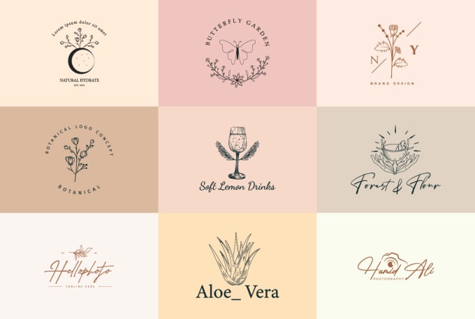 Bestseller - design a custom hand drawn, feminine, and botanical boho logo design