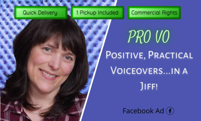 Gig Preview - Record your facebook ad in a friendly american female voice