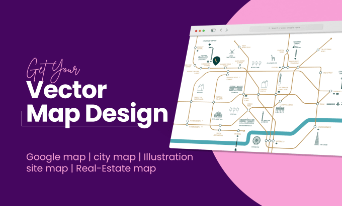 Gig Preview - Draw custom vector site maps or travel maps