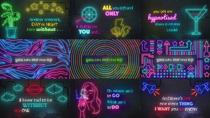 Gig Preview - Make a neon animated lyrical music video for your song