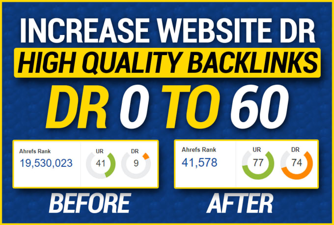 Gig Preview - Increase domain rating ahrefs DR 70 plus with authority backlinks