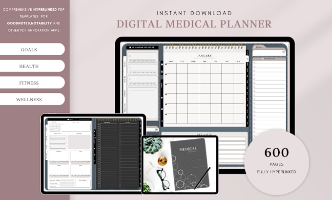 Gig Preview - Create etsy digital planner, fully hyperlinked for goodnotes