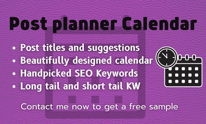 Gig Preview - Make a social media content planner calendar for you