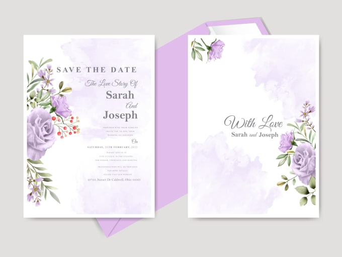 Gig Preview - Design a watercolor floral invitation for your wedding, birthday, or party