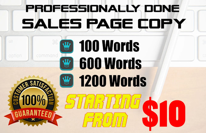 Gig Preview - Write a 600 word sales page copy