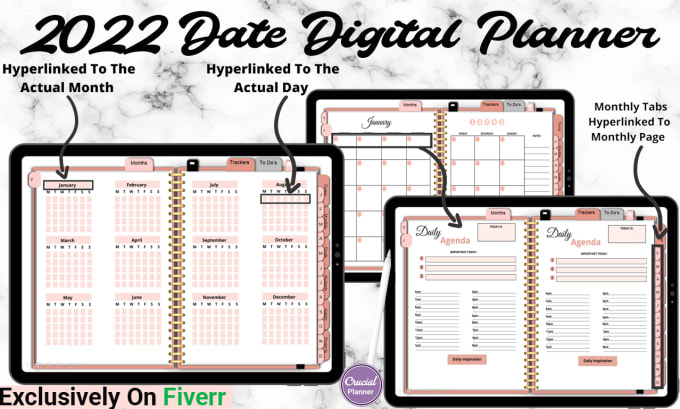 Gig Preview - Design etsy digital planner, hyperlinked planner,etsy digital products,etsy SEO