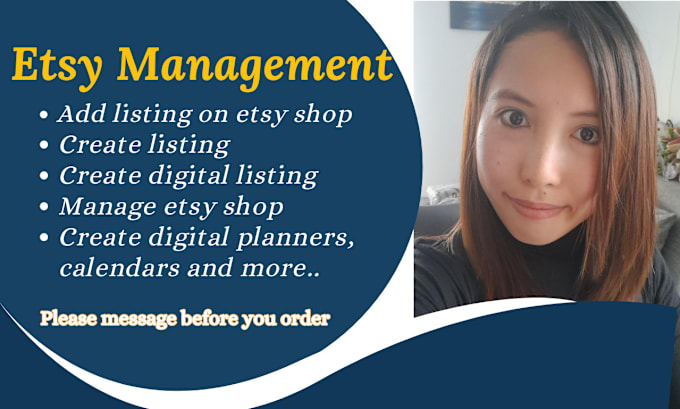 Gig Preview - Manage your etsy listing and shop