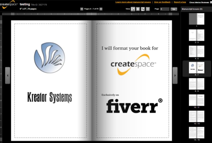 Gig Preview - Format your final document into a CreateSpace book