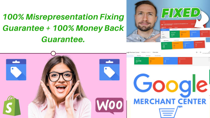 Gig Preview - Fix google merchant center suspension, misrepresentation issue