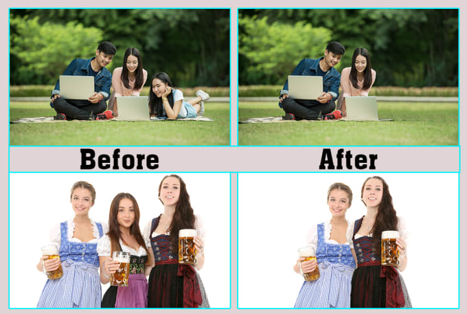 Gig Preview - Remove or add person, objects background and retouching in photoshop