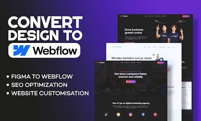 Gig Preview - Develop webflow website, convert figma to webflow, webflow design